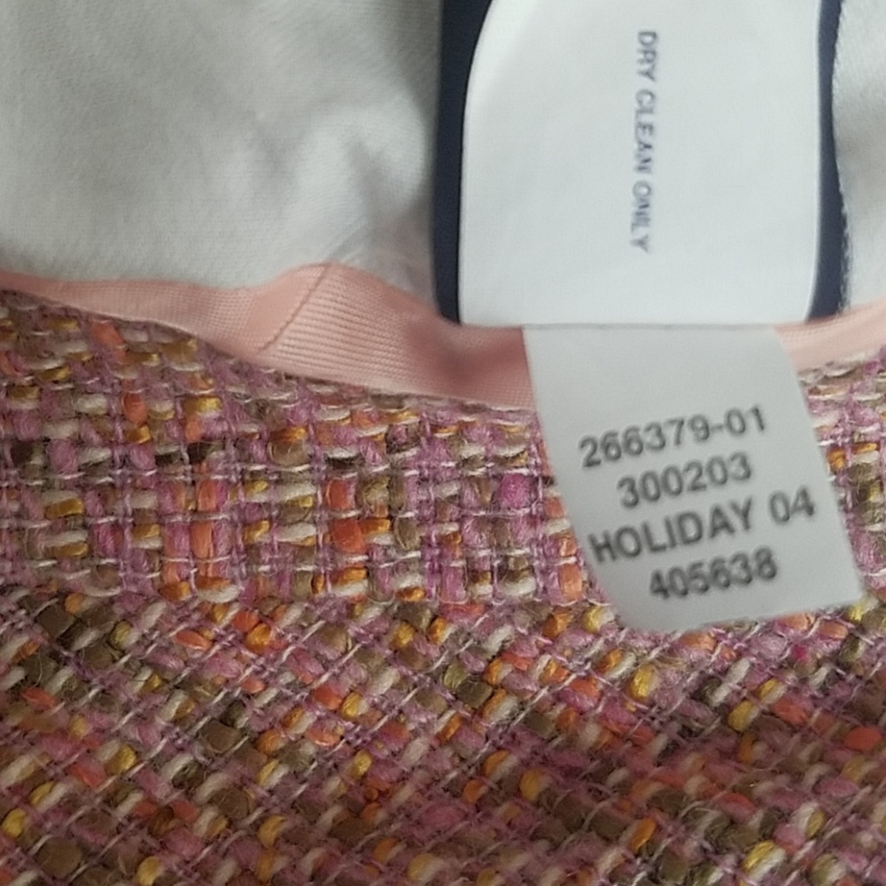 Gap Wool Blend Pink Tweed Skirt Velvet Trim Lined - Picture 6 of 6
